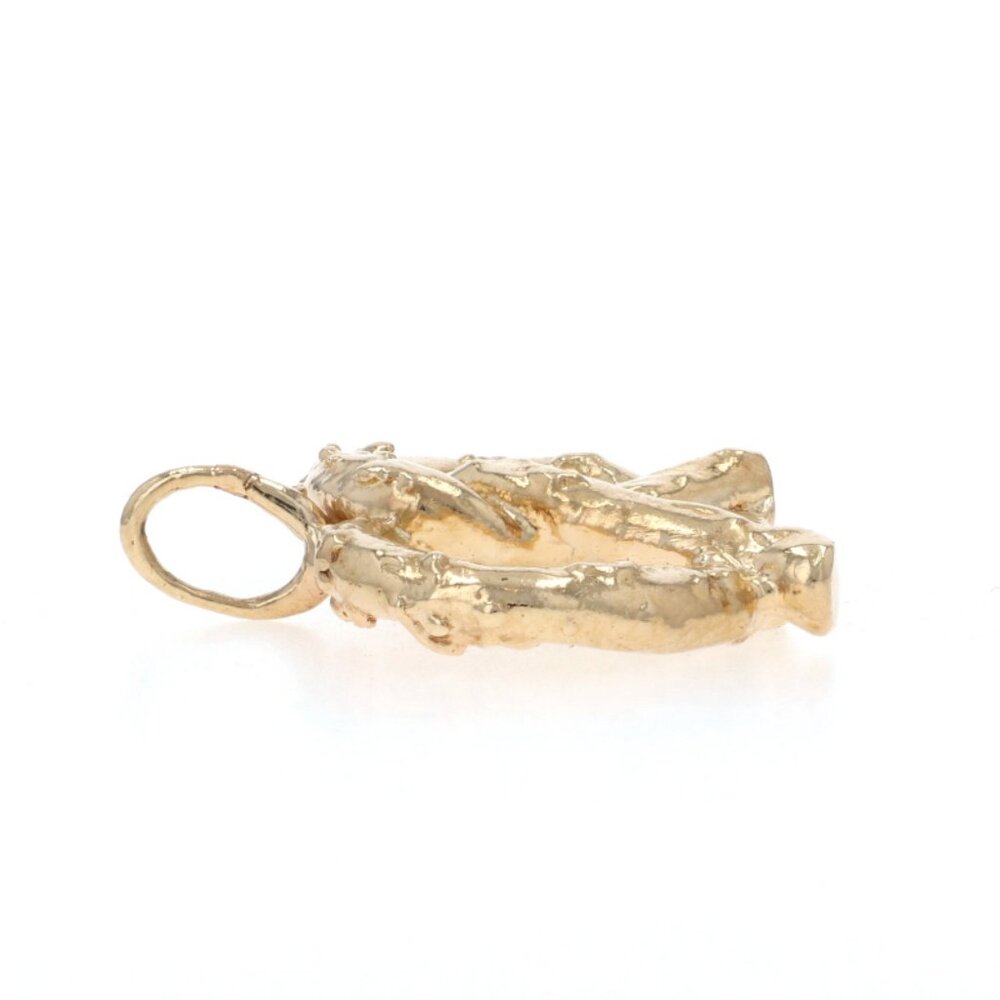 Yellow Gold Salted Twisted Pretzel Charm - 14k Snack Food - Picture 2 of 3